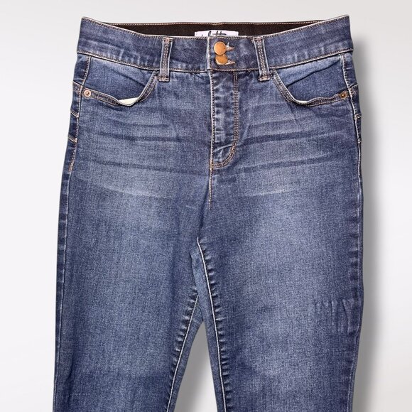 Vylette High Rise Skinny Jeans Dark Wash Stretch Double Button Ankle Size 28 - Picture 2 of 11
